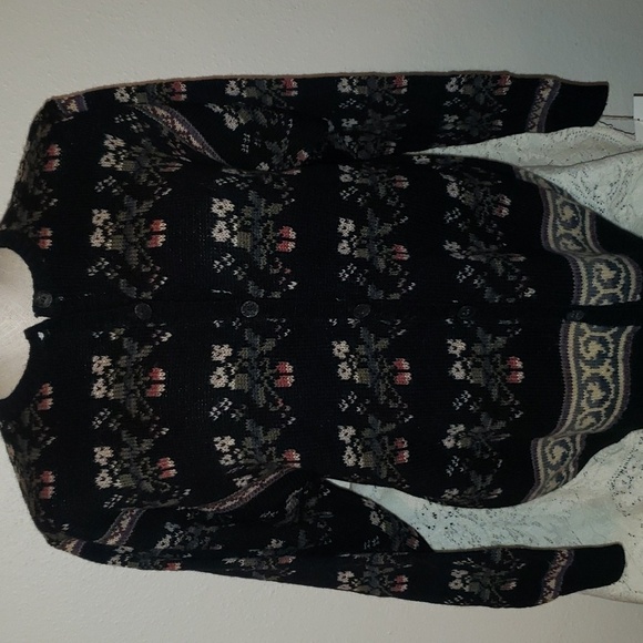 Vintage wool blend fair isle style cardigan - Picture 1 of 8